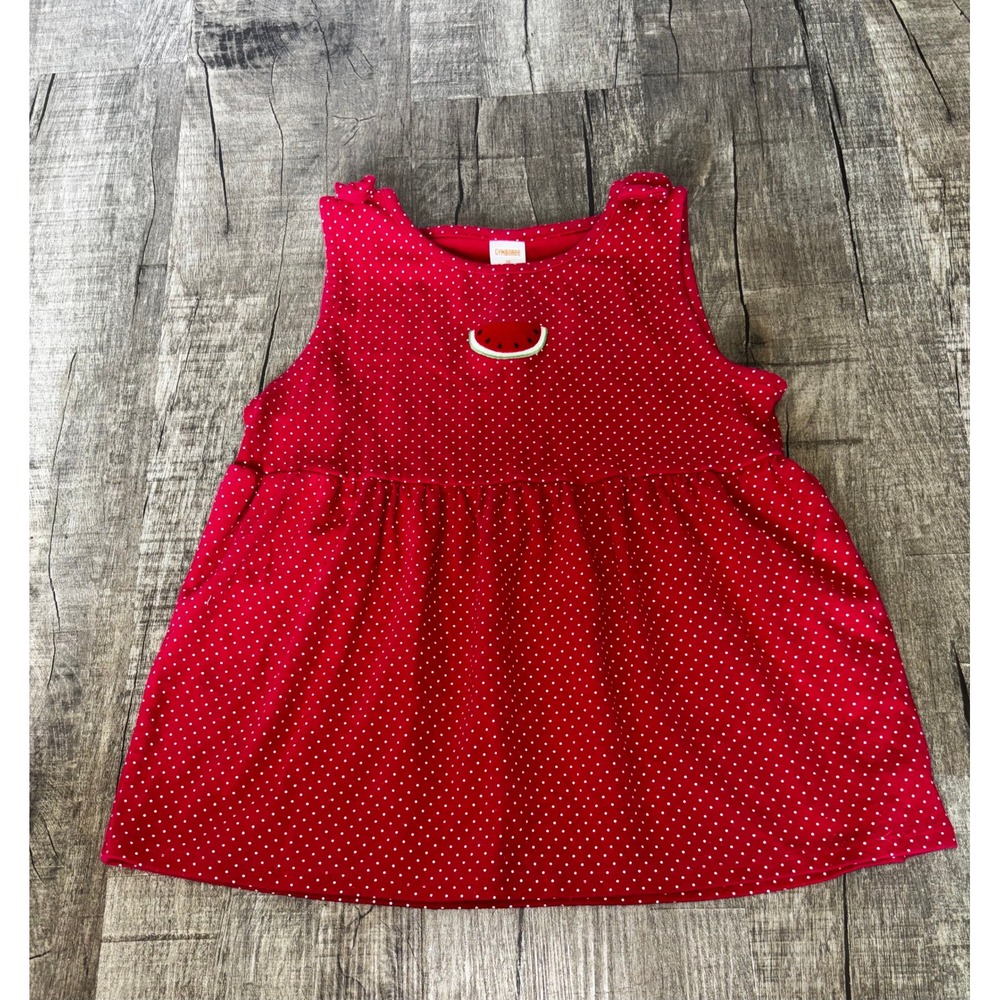 Gymboree Girls Red Polka Dot Watermelon Dress Sleeveless Size 12